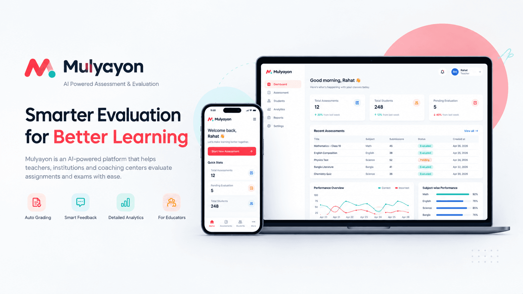 MULYAYON assessment and evaluation platform interface